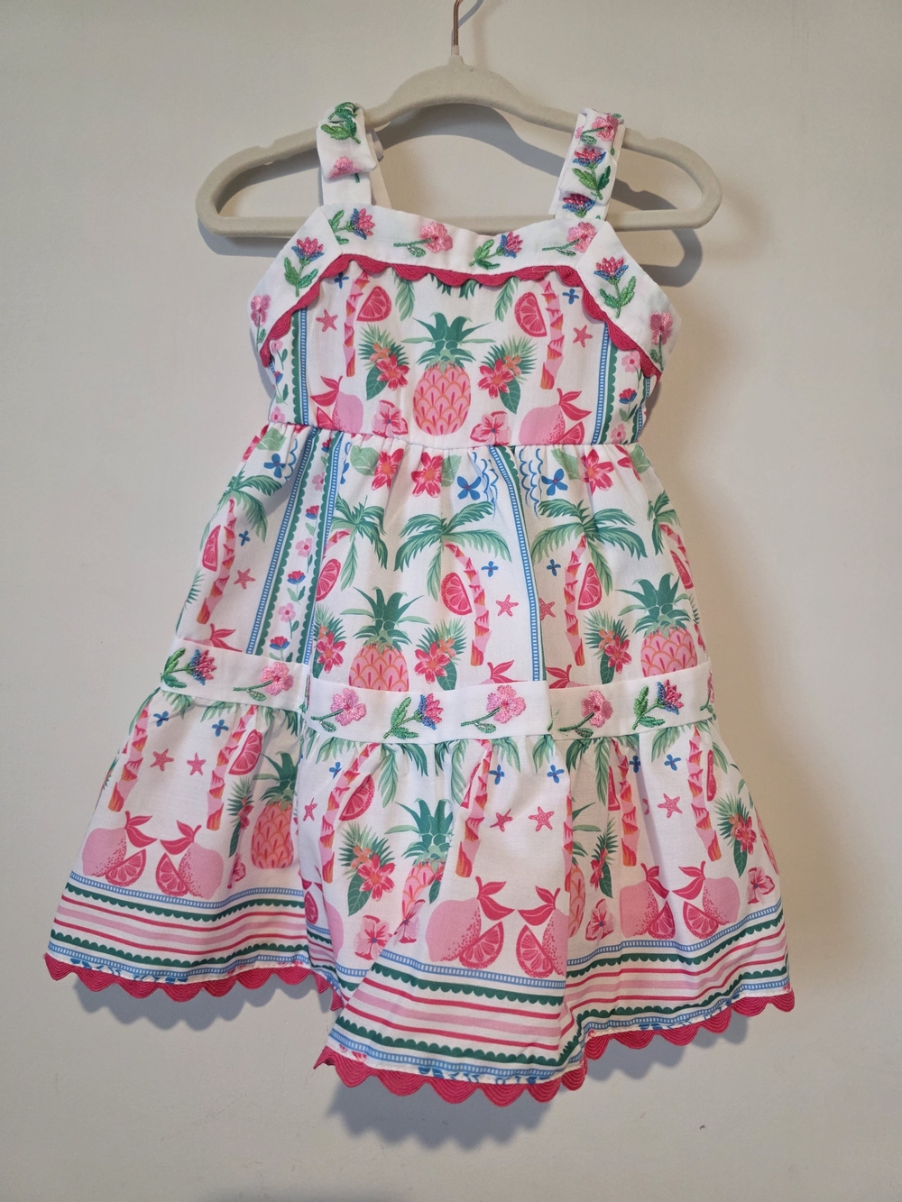 Rare Editions Baby Tropical Pineapple Dress & Bloomers 12M